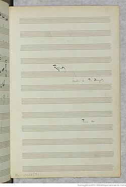 page du manuscrit autographe