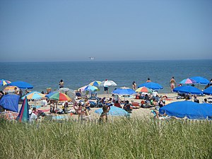 A view of the beach in Rehoboth Beach, Delawar...