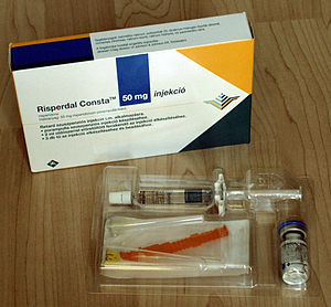 English: Risperdal Consta injection syringe Ma...