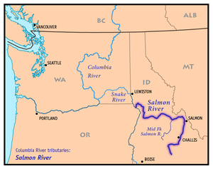 Лосось Ривер Айдахо Map.png