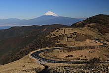 達磨山から望む西伊豆スカイラインと富士山