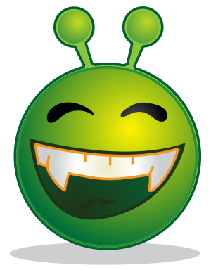Smiley green alien