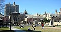 Sterling Memorial Library and Cross Campus