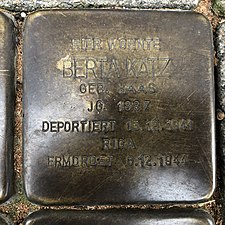 Stolperstein für Berta Katz in Hannover