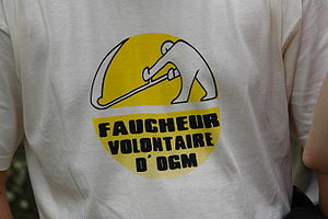 T-shirt against GMO food. The logo is not copy...