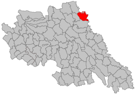 Location in Iași County