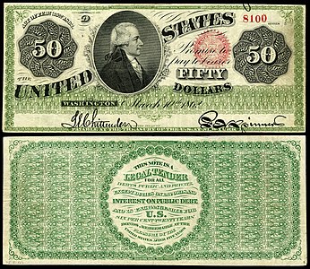 $50 1862 Alexander Hamilton