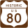 Historic U.S. Route 80 marker