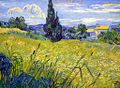 Le Champ de blé vert avec cyprès, Vincent van Gogh