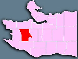 Location of Arbutus Ridge in Vancouver