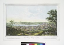 Panoramic map of Wheeling from Chapline Hill in 1854 with list of sites View of Wheeling (West Virginia). From Chapline Hill (NYPL Hades-118826-54977).tif