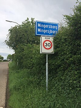 Plaatsnaambord van Mingersborg