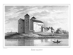 Åbo slott på 1800-talet i Finland framställdt i teckningar