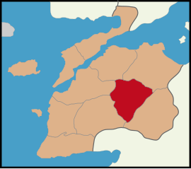 Map showing Çan District in Çanakkale Province