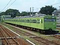 Kawagoe Line 103-3000 series set 52 stabled at Haijima Station