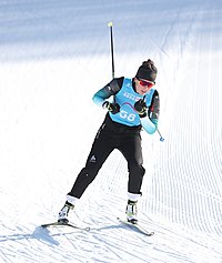 Julie Pierrel beim Nordic-Mixed-Team-Wettbewerb