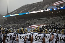 The 2020 Army-Navy Game was played at West Point in front of a crowd of mostly students. 2020 Army-Navy game (201212-N-OI810-0940).jpg