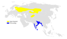 Aire de répartition de la Rousserolle des buissons