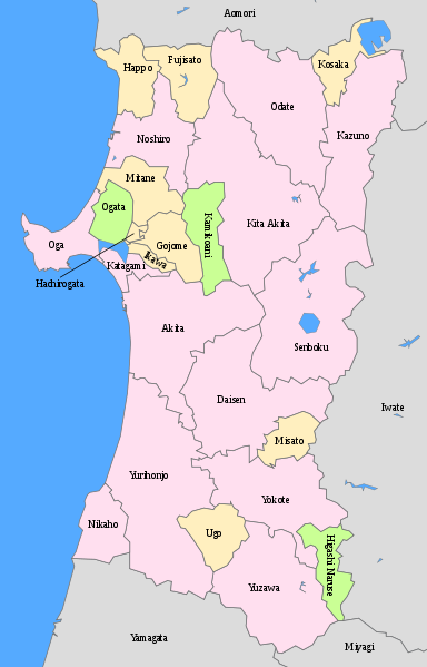File:Akita Prefecture cities and towns.svg