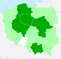 Mapa rozmieszczenia żabieńca lancetowatego w Polsce.