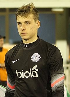 Lunin v dresu FK Dnipro v roce 2016