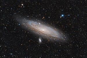 Andromeeda galaktika ehk M31. Pildistatud 13. ja 15. augustil Tõrvas.