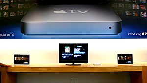 Apple TV on display, Apple Store Chicago