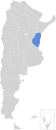 Энтре-Риос на карте Аргентины