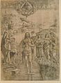 Battesimo di Cristo, incisione. Opera da Bellini Battesimo di Cristo (1500–02)[8]