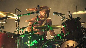 English: Ben Johnston drumming for Biffy Clyro...