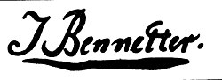 Johan Jacob Bennetters signatur