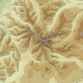 Schéma topographique des Goat Rocks.