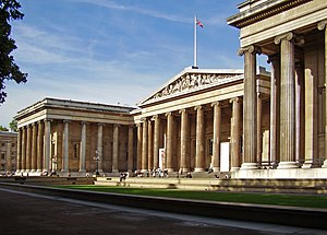 The main block and facade of the British Museu...