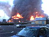 The Hertfordshire Oil Storage Terminal fire, seen from a vantage point between the Northgate and 3Com buildings