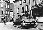 Duitse tank, hoek Rechtstraat, 10 mei 1940