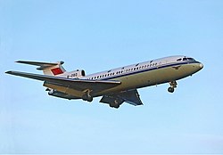 Onnettomuuskoneen kaltainen CAAC:n Hawker Siddeley Trident.