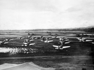 Cactus Air Force warplanes on Henderson Field, Guadalcanal in October, 1942 Cactus Air Force aircraft at Henderson Field, Guadalcanal, circa in 1942 (74250534).gif