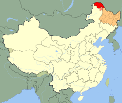 Daxing'anling (red) in Heilongjiang (orange)