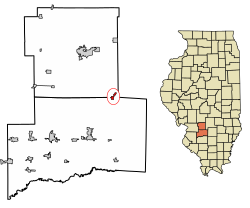 Location of Keyesport in Clinton County, Illinois.