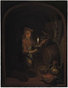 Niño con una ratonera a la luz de una vela, colección privada (Leiden)