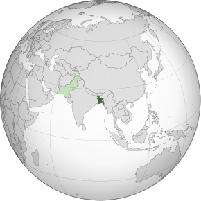 Kart over Øst-Pakistan