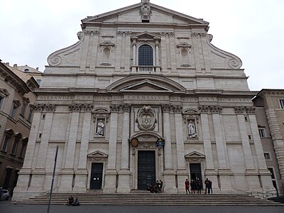 A facciata di a chjesa di u Gesù, in Roma