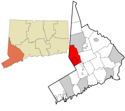 Location in Fairfield County and the state of Connecticut.