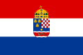 Flag of the Triune Kingdom of Croatia, Slavonia and Dalmatia with the coat of arms, for usage in autonomic affairs. (1868–1918)[4]