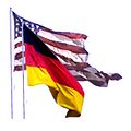 Fahnen der United States of America und der Bundesrepublik Deutschland