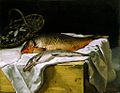 フレデリック・バジール『魚の静物』1866年。油彩、キャンバス、63.5 × 81.9 cm。デトロイト美術館[245]。
