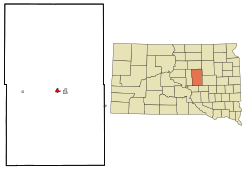 Location in Hand County and the state of داکوتای جنوبی