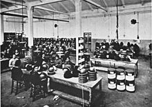 Women working in a hat factory, c. 1920. Heatfactory2.jpg