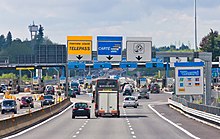 Toll station along the Autostrada A9 Highway A9, toll station Como Grandate, Italy-8973.jpg