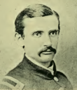Old picture of an American Civil War officer with mustache